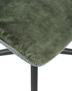 Dreje stol EIDE med fodskammel Velour Mørkegrøn