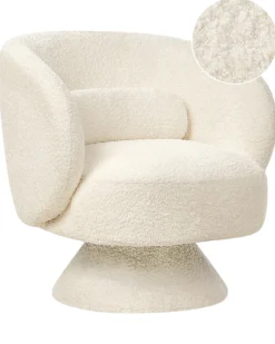Dreje stol LIEKSA Boucle Cremehvid