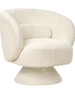 Dreje stol LIEKSA Boucle Cremehvid