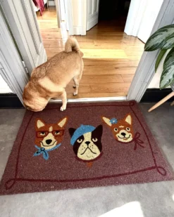 Dørmåtte BABABU Multifarvet 60 x 90 cm Hund Kokos