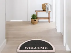 Dørmåtte BUHI Sort 45 x 75 cm Tekst Kokos