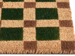 Dørmåtte VILLASIS Beige/Grøn 60 x 90 cm Kokos