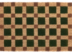 Dørmåtte VILLASIS Beige/Grøn 60 x 90 cm Kokos