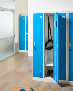 3-dørs opbevaringsskab ATHLETE Metal Hvid/blå