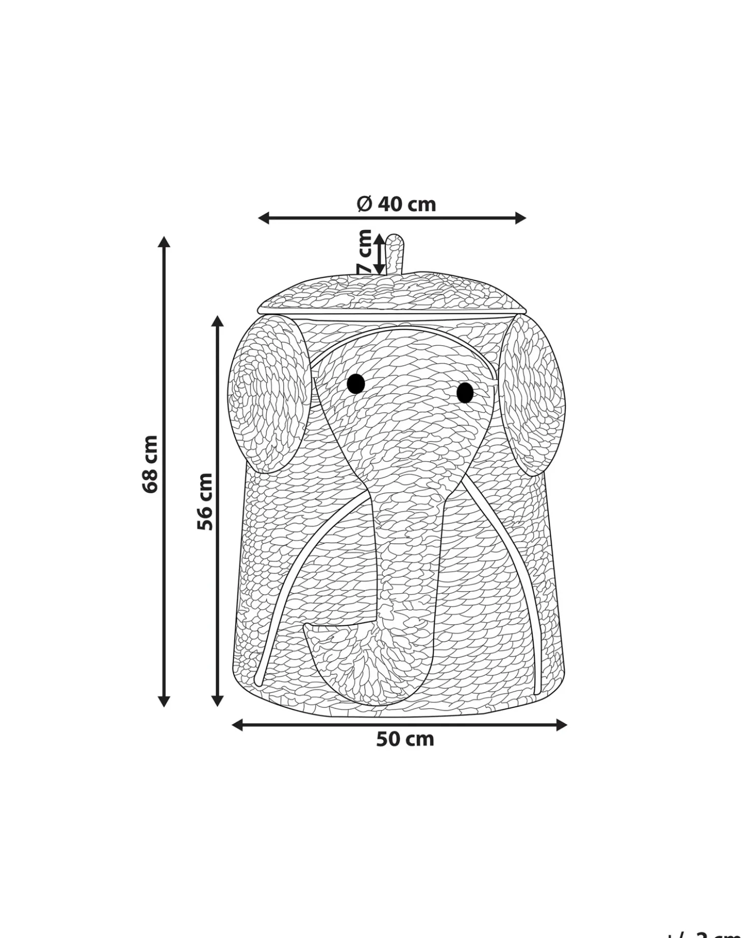 Dětský košík Elefant DOGON Flet Naturlig