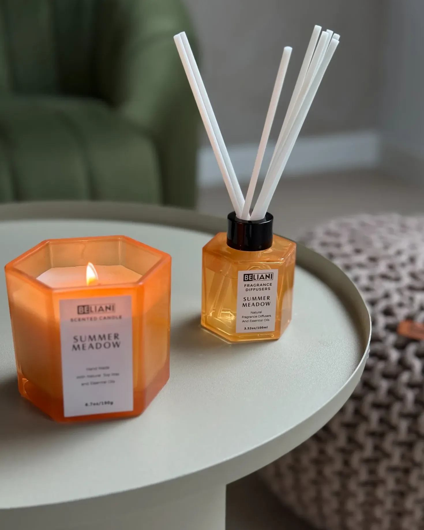Duftlys med duftpinde CLASSY TINT Soja voks Fresh notes