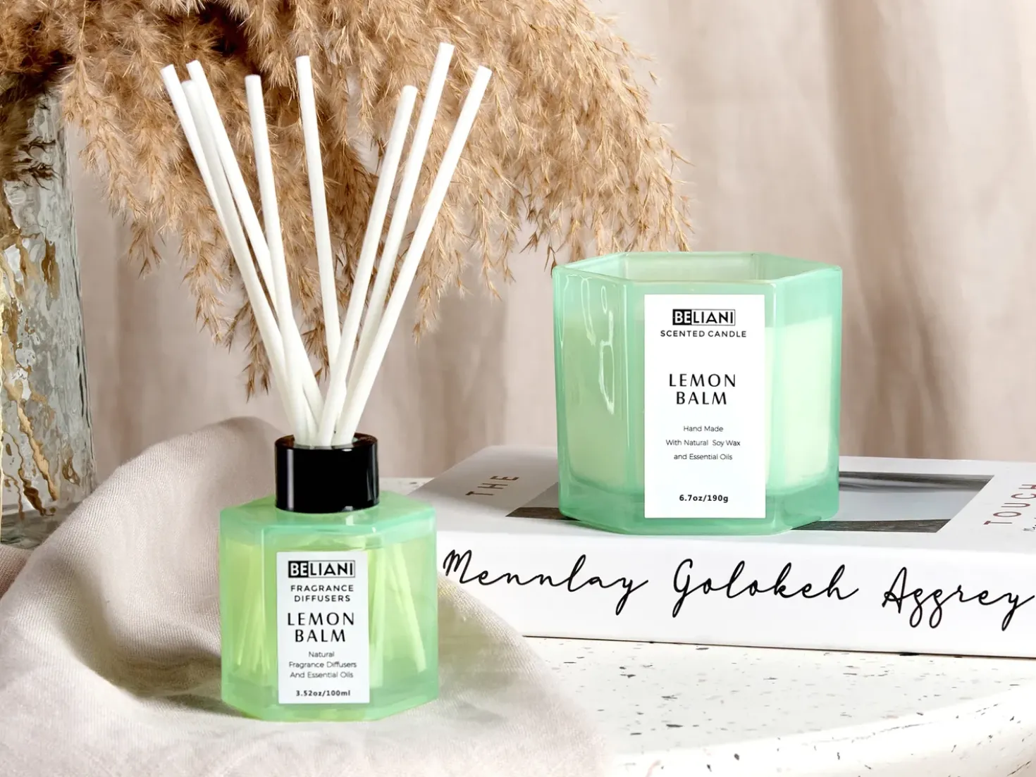 Duftlys med duftpinde CLASSY TINT Soja voks Fresh notes