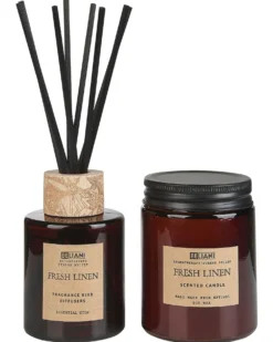 Duftlys med duftpinde DARK ELEGANCE 9 cm Brun