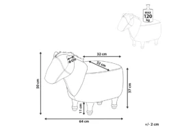 Dyrepuf HORSE Kunstlæder Lysebrun Hest