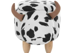 Dyrepuf med opbevaring COW Hvid Ko