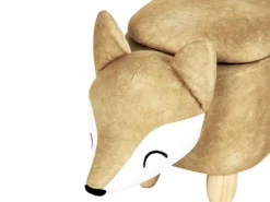 Dyrepuf med opbevaring FOX Velour Orange Ræv