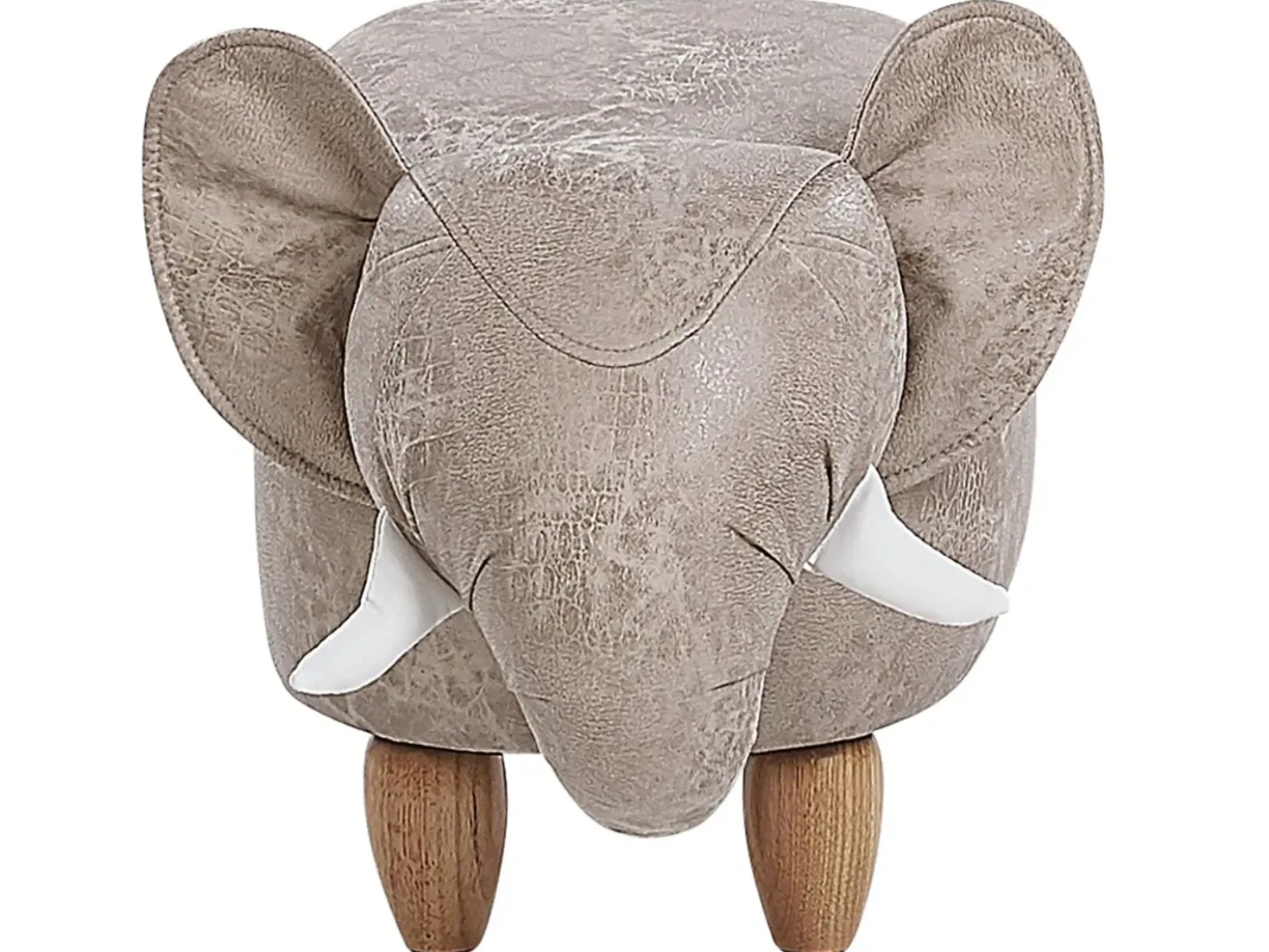 Dyrepuf med opbevaring JUMBO Kunstlæder Grå Elefant