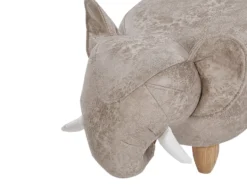 Dyrepuf med opbevaring JUMBO Kunstlæder Grå Elefant