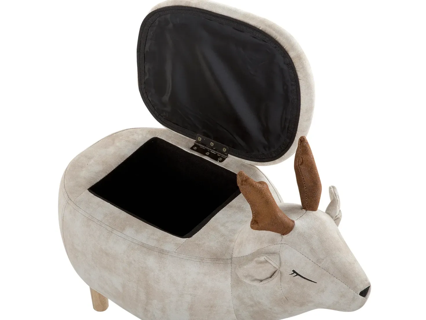 Dyrepuf med opbevaring REINDEER Beige Rensdyr
