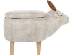 Dyrepuf med opbevaring REINDEER Beige Rensdyr