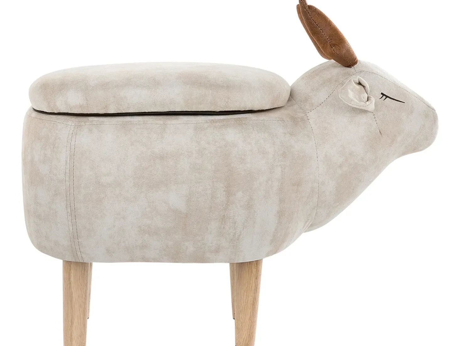 Dyrepuf med opbevaring REINDEER Beige Rensdyr