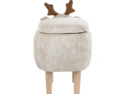 Dyrepuf med opbevaring REINDEER Beige Rensdyr