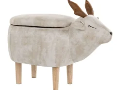 Dyrepuf med opbevaring REINDEER Beige Rensdyr