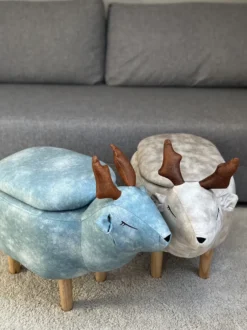 Dyrepuf med opbevaring REINDEER Beige Rensdyr
