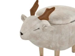Dyrepuf med opbevaring REINDEER Beige Rensdyr