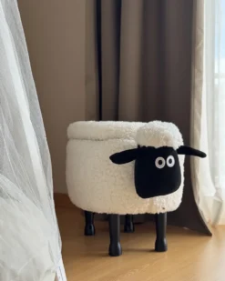 Dyrepuf med opbevaring SHEEP Hvid Får