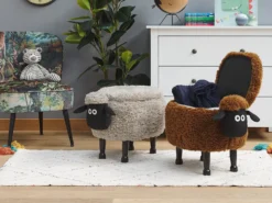 Dyrepuf med opbevaring SHEEP Brun Får