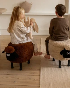Dyrepuf med opbevaring SHEEP Brun Får