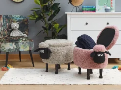 Dyrepuf med opbevaring SHEEP Lyserød Får