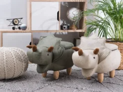 Dyrepuf med opbevaring TRICERATOPS Lysegrå Dinosaur