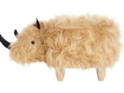 Dyrepuf WOOLLY Kunstig pels Sand Beige Næsehorn