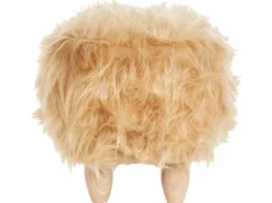 Dyrepuf WOOLLY Kunstig pels Sand Beige Næsehorn