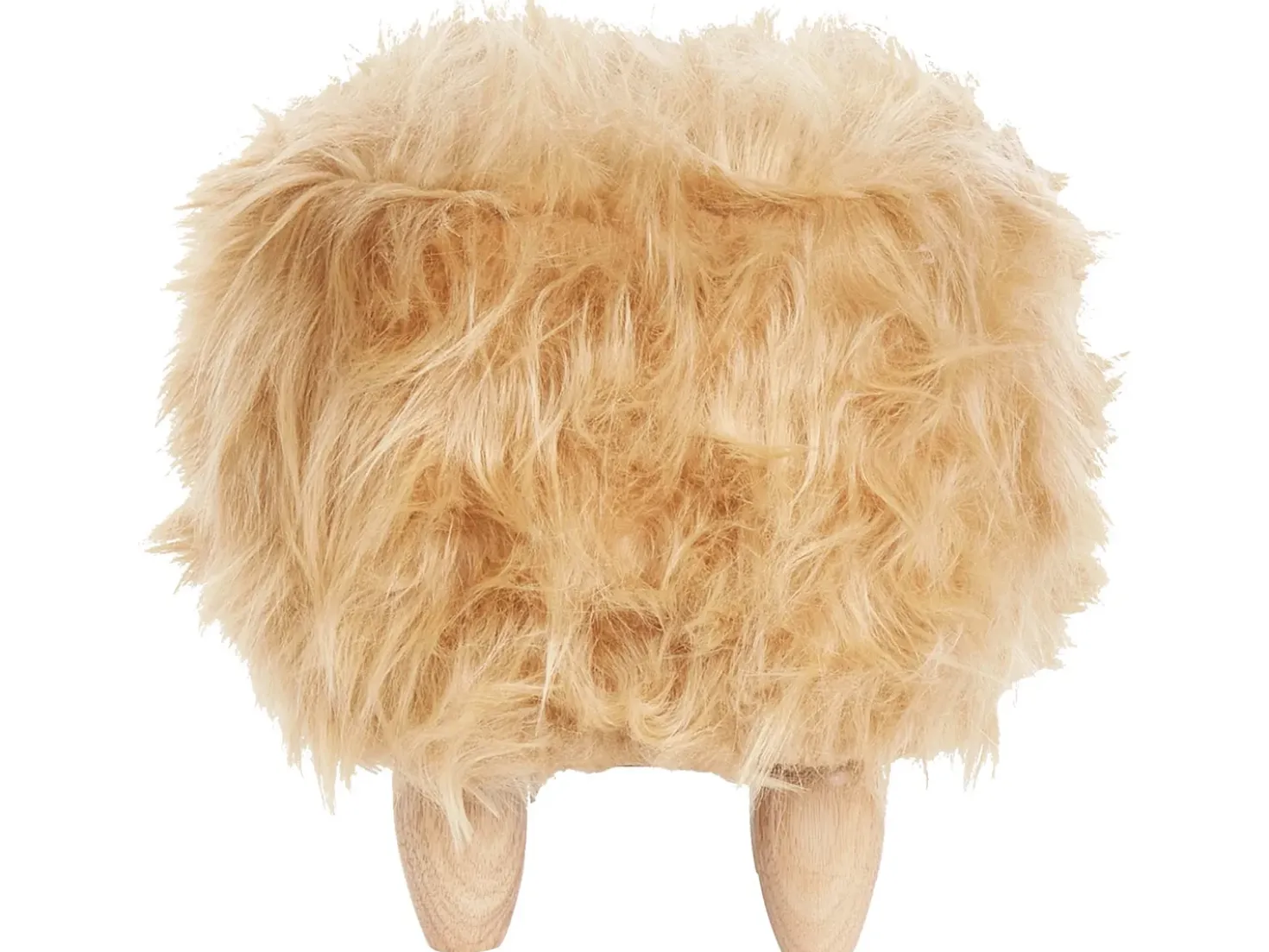 Dyrepuf WOOLLY Kunstig pels Sand Beige Næsehorn