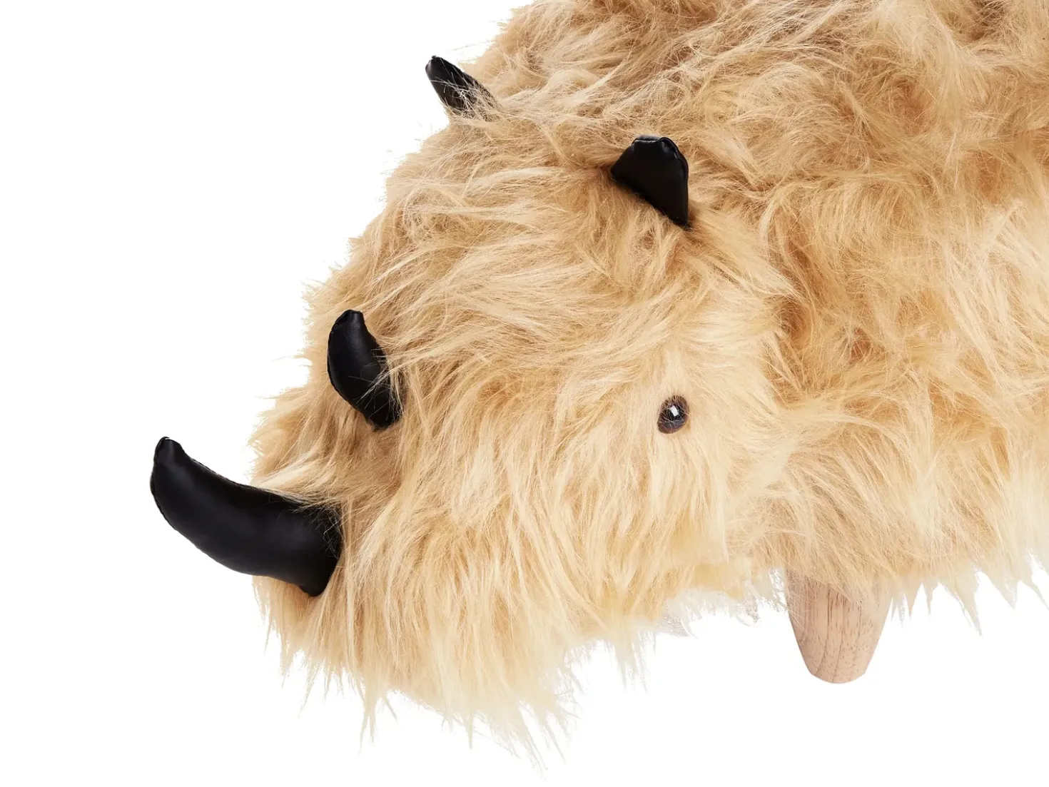 Dyrepuf WOOLLY Kunstig pels Sand Beige Næsehorn