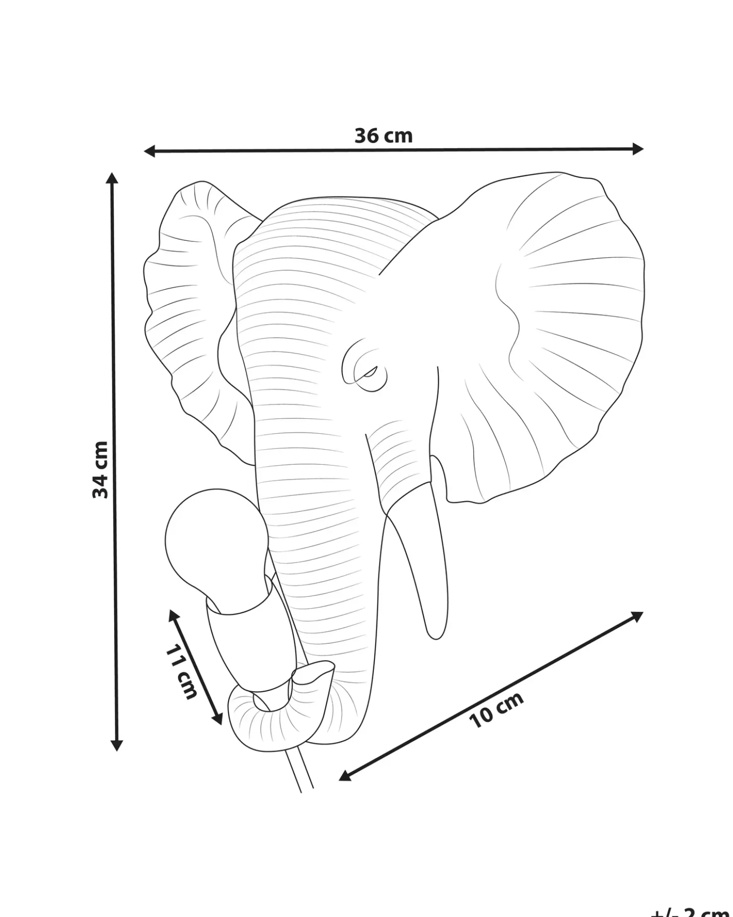 Elefant Væglampe ELEPHANTI Guld