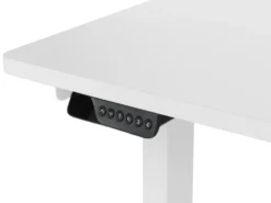 Elektrisk justerbart hjørneskrivebord DESTINES Hvid 160 cm 109 cm Højrevendt