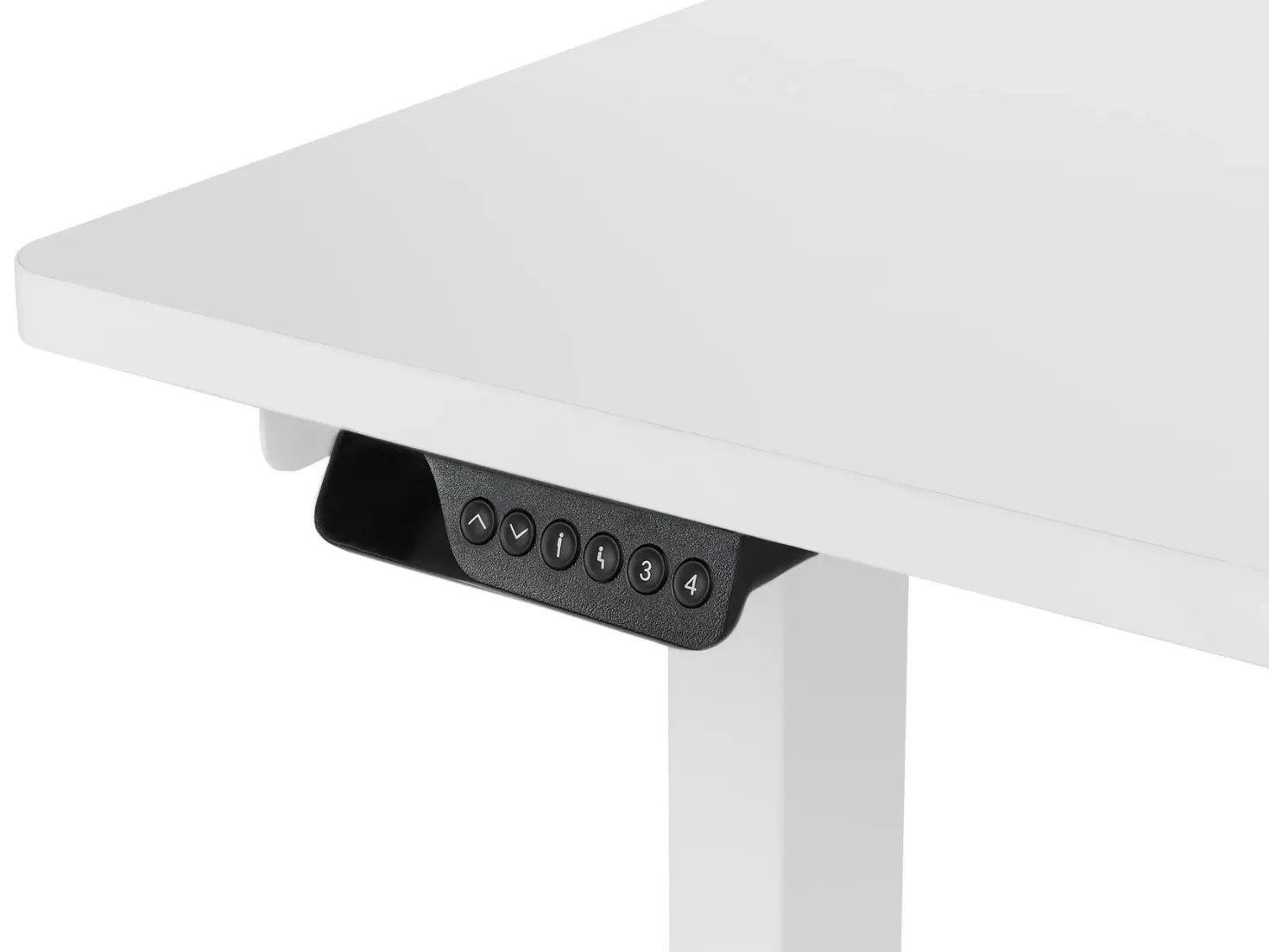 Elektrisk justerbart hjørneskrivebord DESTINES Hvid 160 cm 109 cm Højrevendt