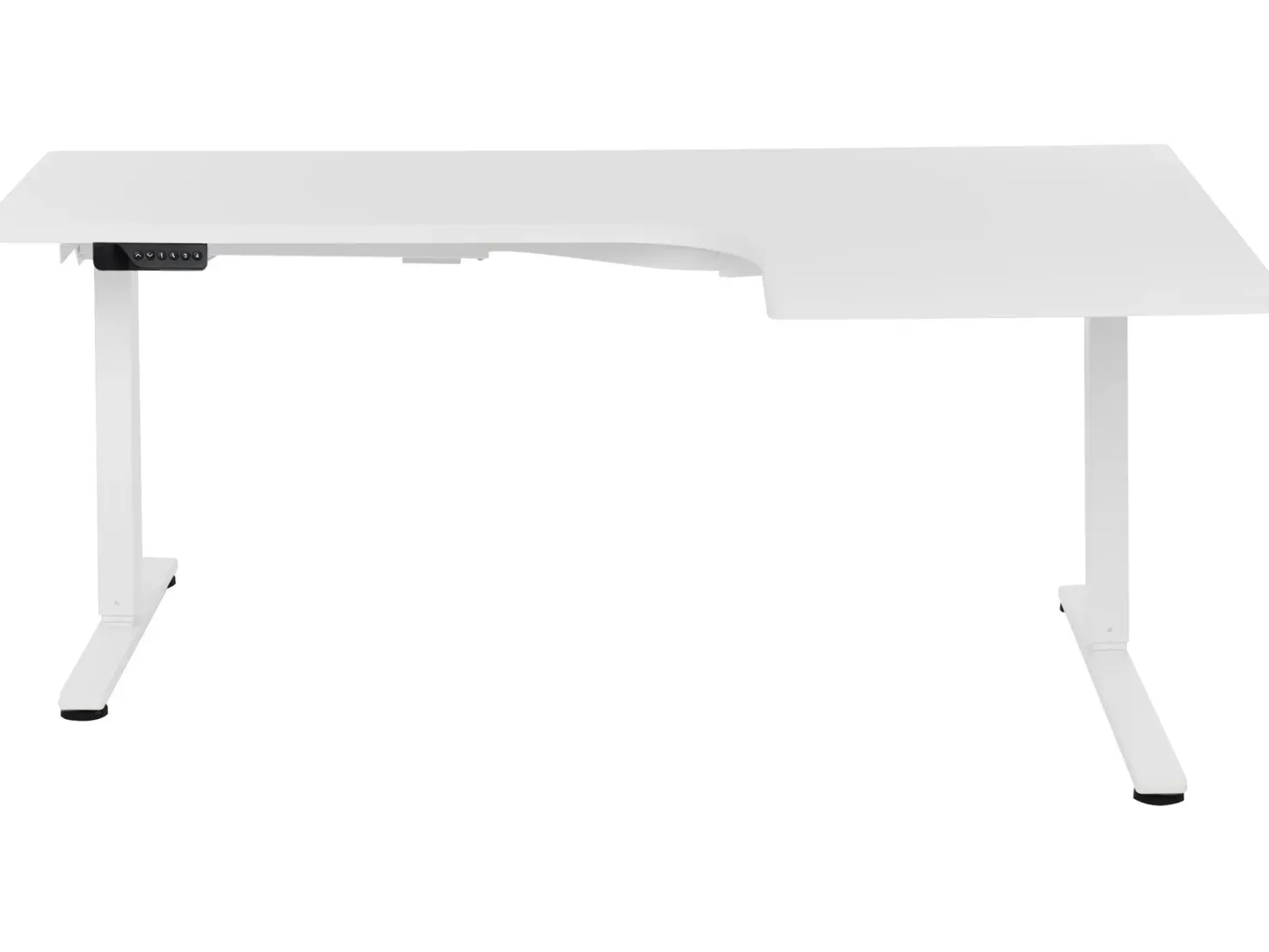 Elektrisk justerbart hjørneskrivebord DESTINES Hvid 160 cm 109 cm Højrevendt