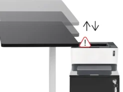 Elektrisk justerbart hjørneskrivebord DESTINES Hvid/sort 160 cm 109 cm Venstrevendt