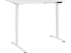 Elektrisk justerbart hjørneskrivebord DESTINES Hvid 160 cm 109 cm Venstrevendt