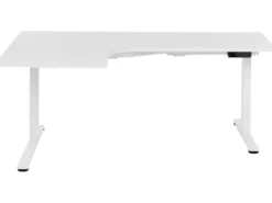Elektrisk justerbart hjørneskrivebord DESTINES Hvid 160 cm 109 cm Venstrevendt