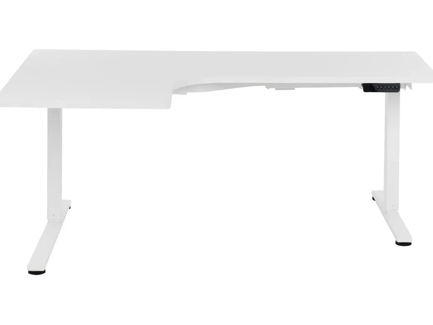Elektrisk justerbart hjørneskrivebord DESTINES Hvid 160 cm 109 cm Venstrevendt