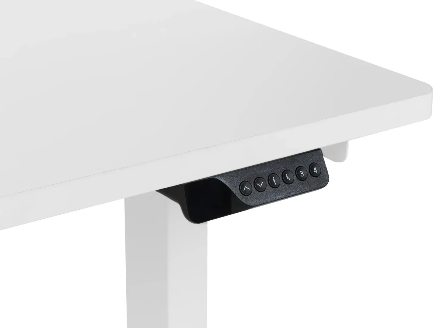 Elektrisk justerbart hjørneskrivebord DESTINES Hvid 160 cm 109 cm Venstrevendt