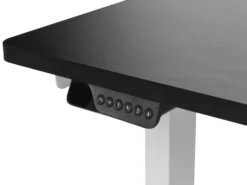 Elektrisk justerbart hjørneskrivebord DESTINES Sort/hvid 160 cm 109 cm Højrevendt