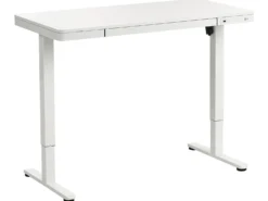 Elektrisk justerbart hæve sænkebord PENLY Hvid 120 cm 60 cm med USB-port