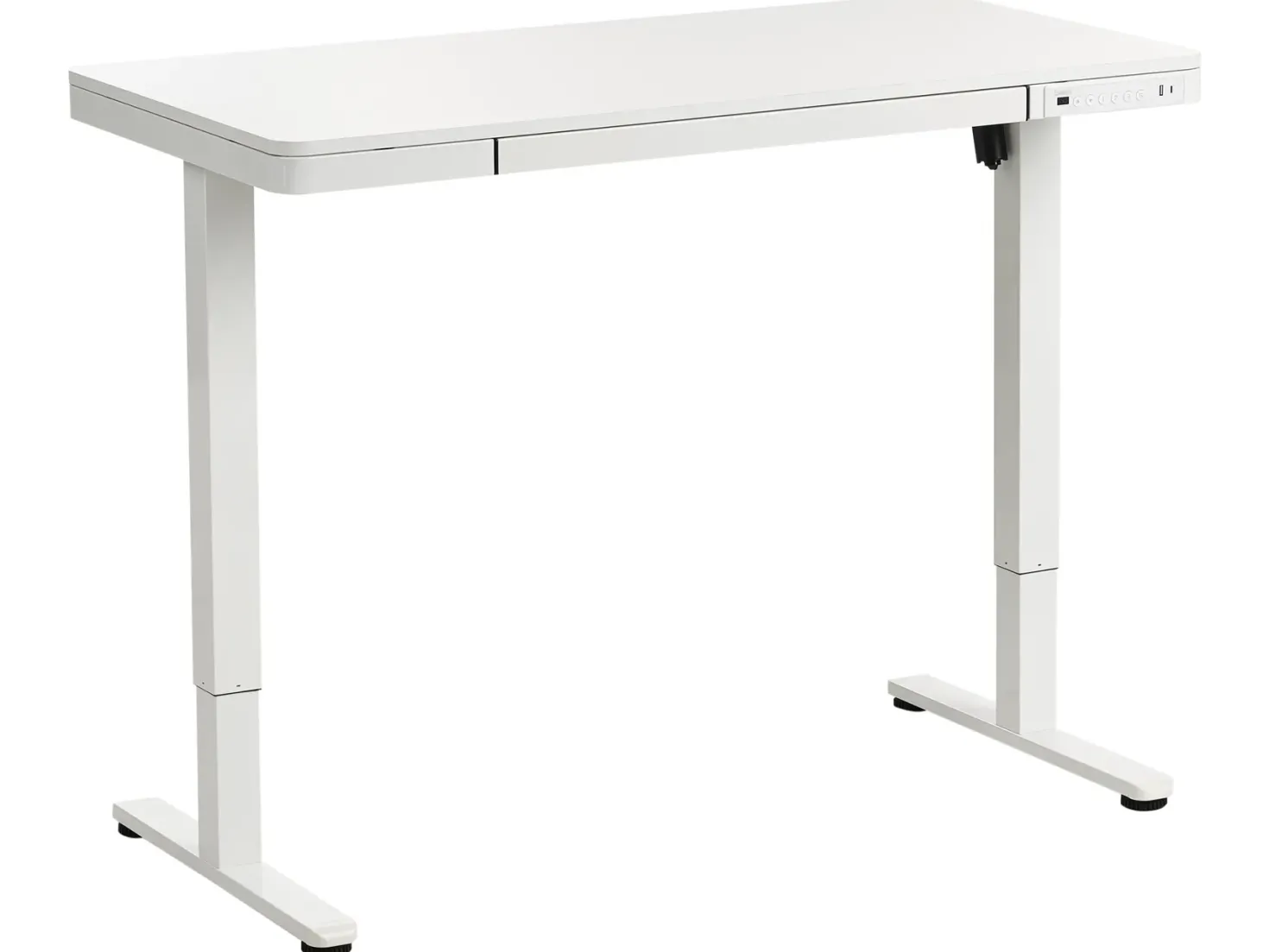 Elektrisk justerbart hæve sænkebord PENLY Hvid 120 cm 60 cm med USB-port