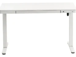 Elektrisk justerbart hæve sænkebord PENLY Hvid 120 cm 60 cm med USB-port