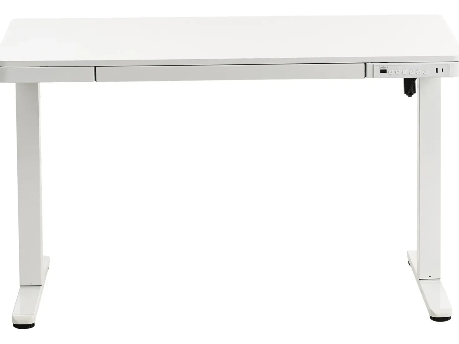 Elektrisk justerbart hæve sænkebord PENLY Hvid 120 cm 60 cm med USB-port
