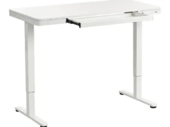 Elektrisk justerbart hæve sænkebord PENLY Hvid 120 cm 60 cm med USB-port