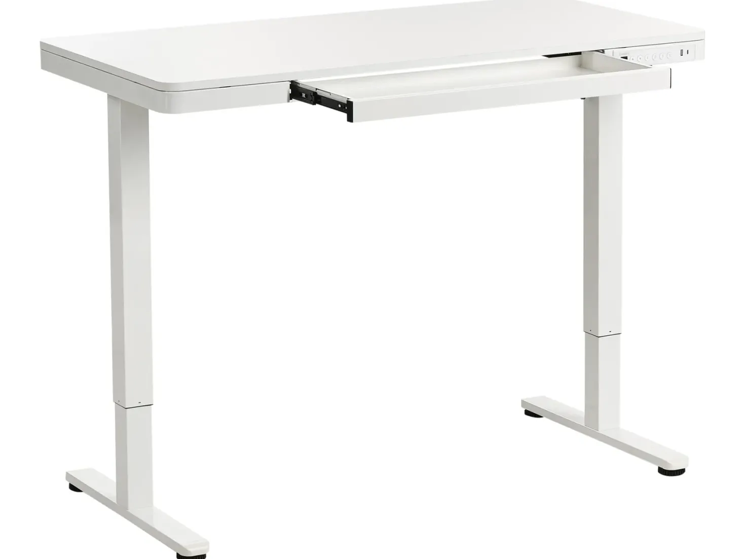 Elektrisk justerbart hæve sænkebord PENLY Hvid 120 cm 60 cm med USB-port
