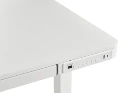 Elektrisk justerbart hæve sænkebord PENLY Hvid 120 cm 60 cm med USB-port